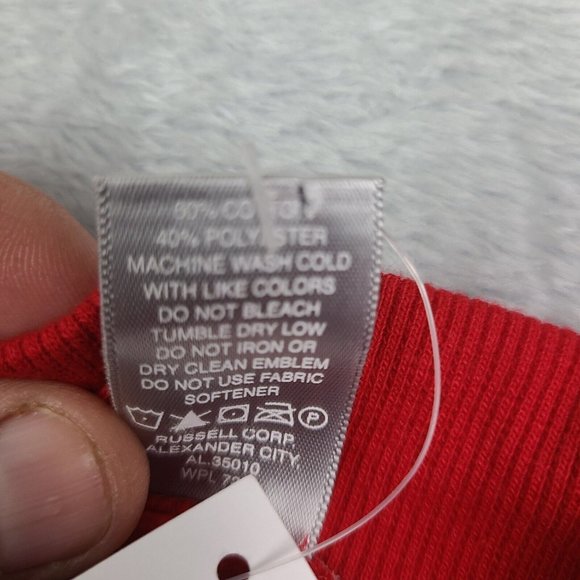 Vintage 2007 Russell Athletic Men’s Medium Vented Fleece Cadet Jacket Tango Red - Picture 6 of 9